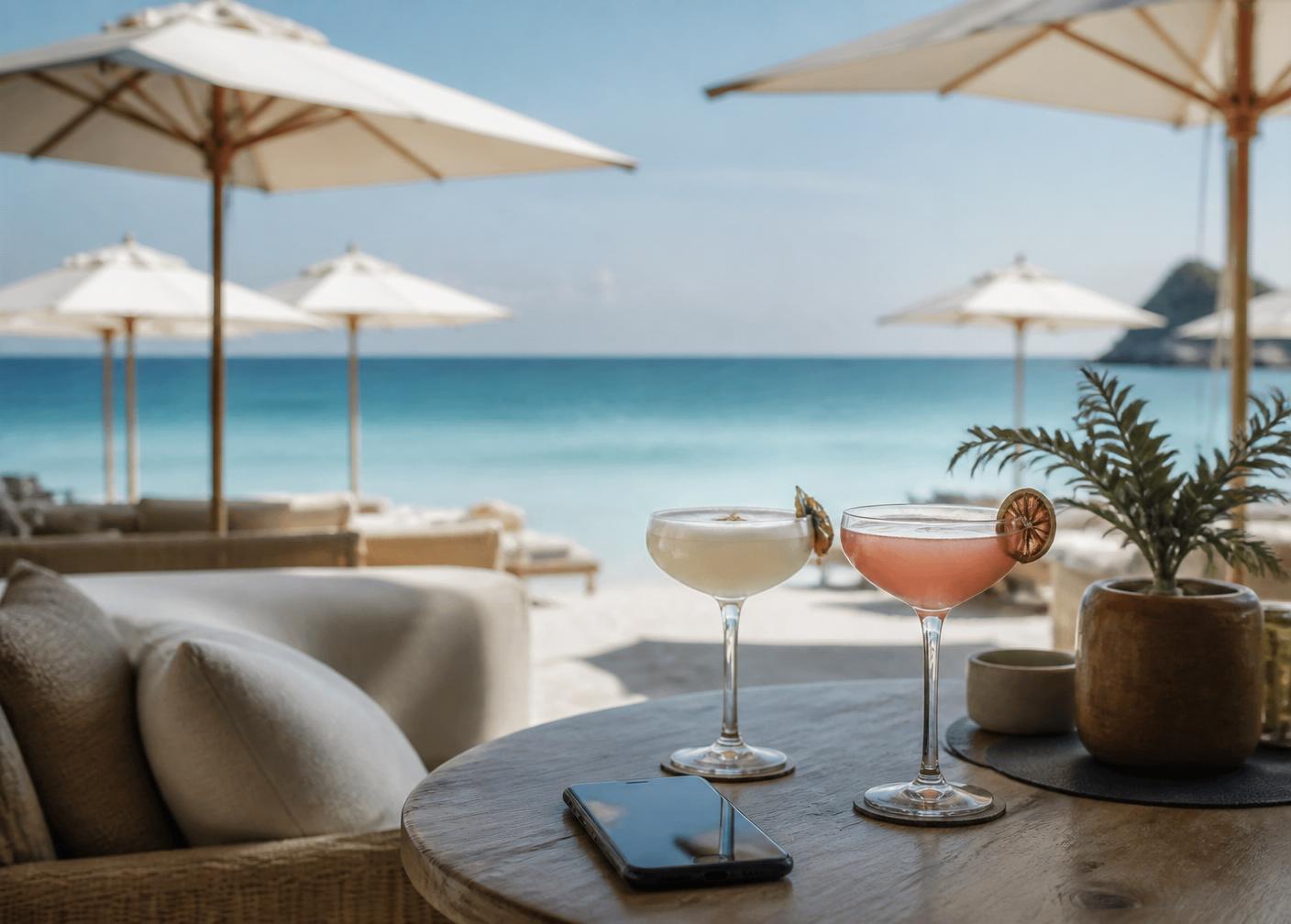 Beach bar με cocktails και ψηφιακή παραγγελία