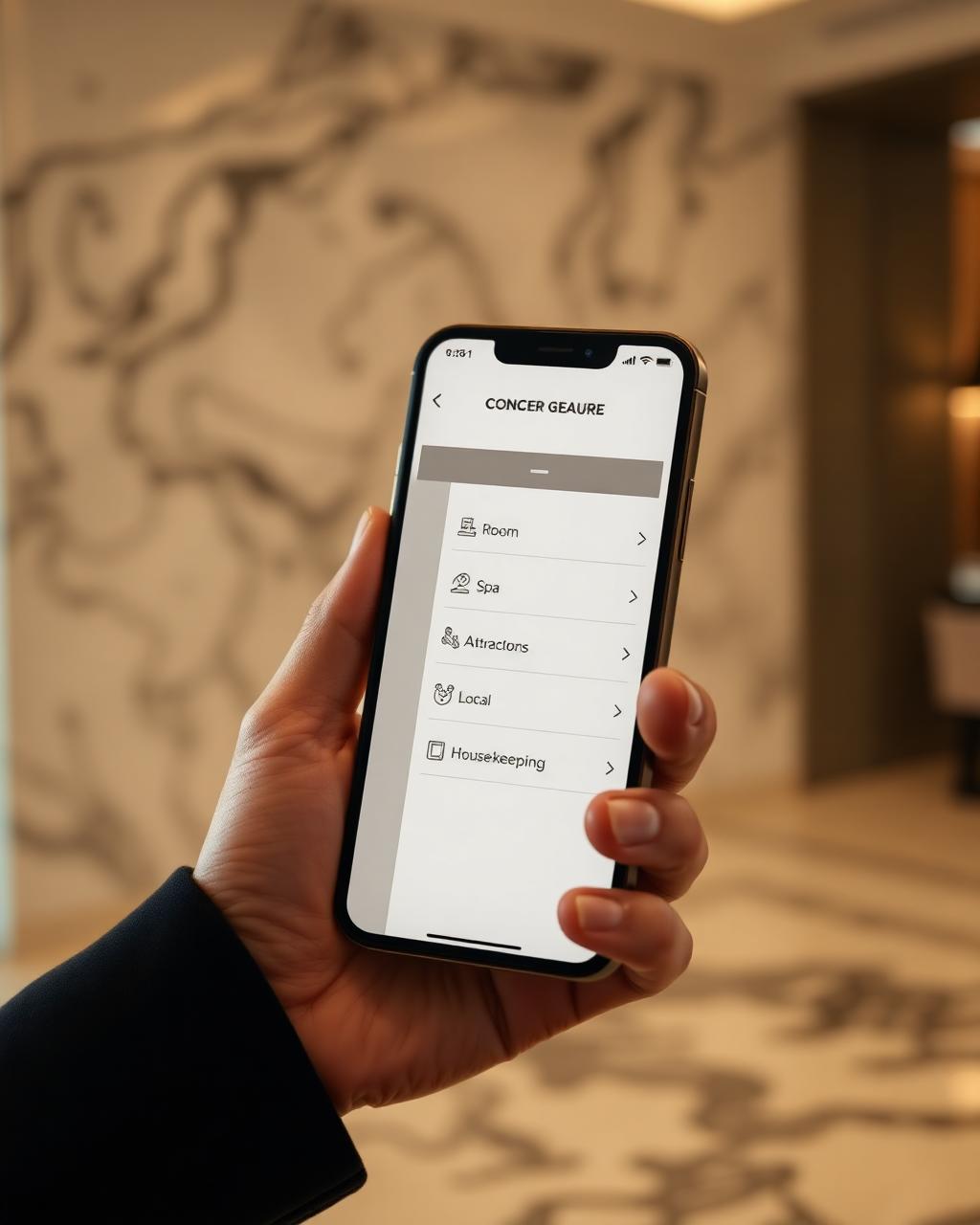 Concierge εφαρμογή σε smartphone
